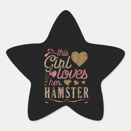 Kute hamster voor dit meisje ster sticker (Voorkant)