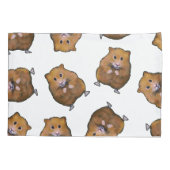 Kute hamsters, Random Pattern, Handtekening, Pet Kussensloop (Achterkant)
