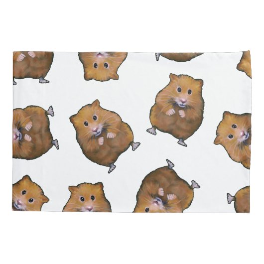Kute hamsters, Random Pattern, Handtekening, Pet Kussensloop (Achterkant)