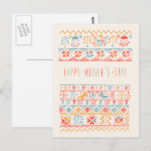 Kute Hand Drawn Birds Flowers Happy Mothers Day Briefkaart (Voorkant / Achterkant)