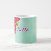 Kute hand Drawn Doodle Hearts and Flowers Koffiemok (Center)