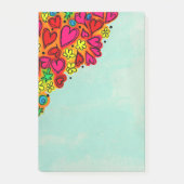 Kute hand Drawn Doodle Hearts and Flowers Post-it® Notes (Voorkant)