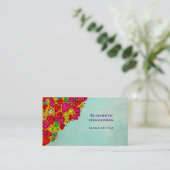 Kute hand Drawn Doodle Hearts and Flowers Visitekaartje (Staand voorkant)