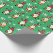 Kute Hand Drawn Gnome Festive Holiday Kerstmis Cadeaupapier (Hoek)