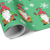 Kute Hand Drawn Gnome Festive Holiday Kerstmis Cadeaupapier (Rol Hoek)