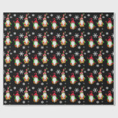 Kute Hand Drawn Gnome Festive Holiday Kerstmis Cadeaupapier (Vlak)