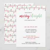 Kute Hand Drawn Red & Green-kerstfeest Kaart (Voorkant / Achterkant)