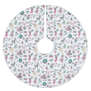 Kute Hand Drawn Reindeer Holiday Doodles Kerstles Kerstboom Rok