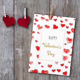 Kute Hand getekend Hearts Happy Valentijnsdag Feestdagen Kaart