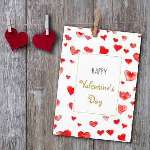 Kute Hand getekend Hearts Happy Valentijnsdag Feestdagen Kaart
