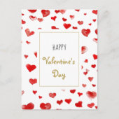 Kute Hand getekend Hearts Happy Valentijnsdag Feestdagenkaart (Voorkant)