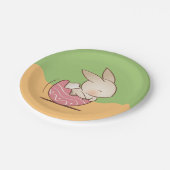 Kute Hand-getrokken Bunny, roze paaseieren Papieren Bordje (Gekanteld)