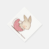 Kute Hand-getrokken Bunny, roze paaseieren Servet (Hoek)