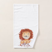 Kute hand-getrokken leeuw gepersonaliseerd kind handdoek (Handdoek)
