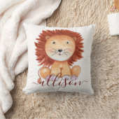Kute hand-getrokken leeuw gepersonaliseerd kind kussen (Deken)