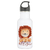Kute hand-getrokken leeuw gepersonaliseerd kind waterfles  (Voorkant)
