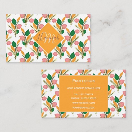 Kute handbedekking groen oliefroze ontwerp visitekaartje (Voorkant / Achterkant)