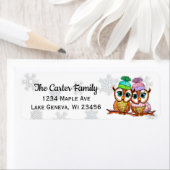 Kute handbeschilderde waterverf heeft sneeuwvlokke etiket (Insitu)