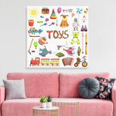 Kute handgemaakte Kinder Cartoon Canvas Afdruk (Insitu (Woonkamer))