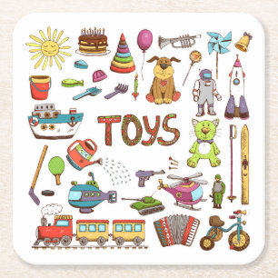 Kute handgemaakte Kinder Cartoon Kartonnen Onderzetters