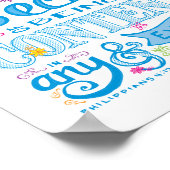 Kute handgeschakelde Bijbel Verse Scriptroze Blauw Poster (Hoek)