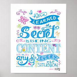 Kute handgeschakelde Bijbel Verse Scriptroze Blauw Poster