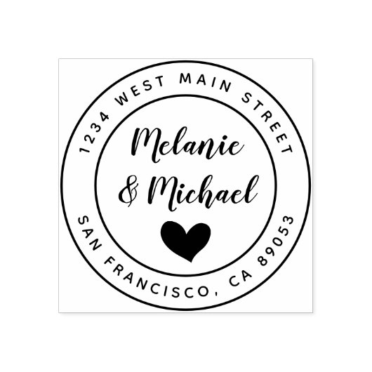 Kute handgeschreven namen en retouradres rubberstempel (Afrduk)