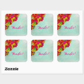 Kute handgetekende Bedankt voor tandwielharten en  Vierkante Sticker (Vel)