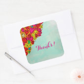 Kute handgetekende Bedankt voor tandwielharten en  Vierkante Sticker (Envelop)