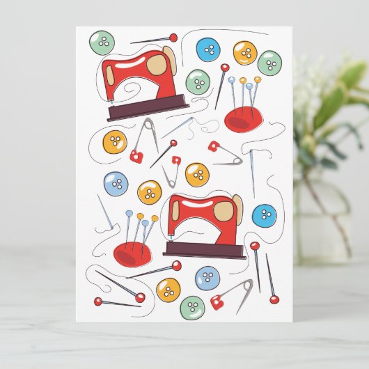 Kute handgetekende naaipatroon (Staand voorkant)