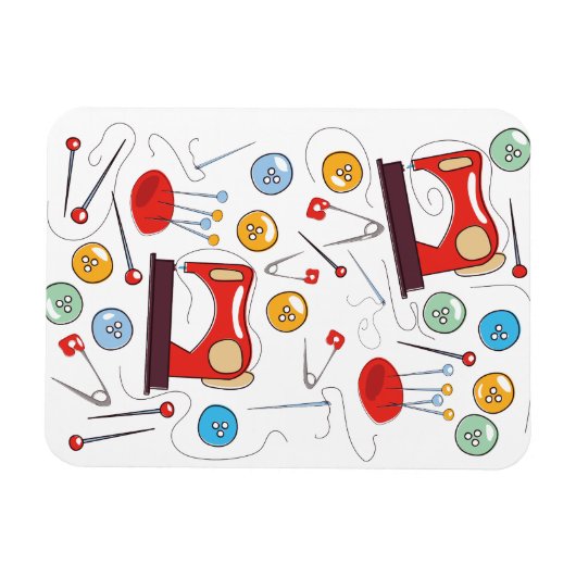 Kute handgetekende naaipatroon magneet (Horizontaal)