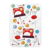 Kute handgetekende naaipatroon magneet (Verticaal)