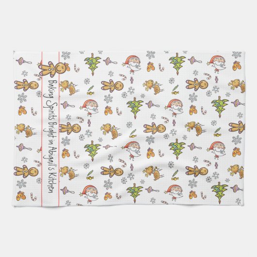 Kute handgetekende tandbrood gebakken brokjes held theedoek (Horizontaal)