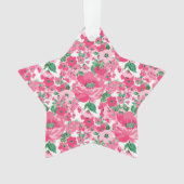 Kute handschilderroze bloemen elegant wit ontwerp ornament (voorkant)