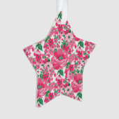 Kute handschilderroze bloemen elegant wit ontwerp ornament (voorkant)