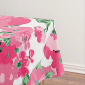 Kute handschilderroze bloemen elegant wit ontwerp tafelkleed (Voorbeeld)