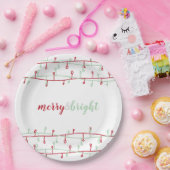 Kute handtekeningen rood en groen kerstlicht papieren bordje (Feest)