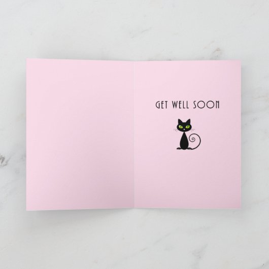 Kute Hang daar de zwarte kat groene ogen Kaart (Binnen)