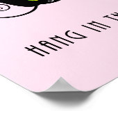 Kute Hang daar de zwarte kat groene ogen Poster (Hoek)