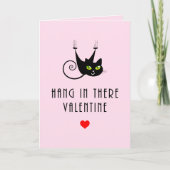 Kute Hang in daar Valentijn Hanging Black Cat Feestdagen Kaart (Voorkant)