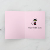 Kute Hang in daar Valentijn Hanging Black Cat Feestdagen Kaart (Binnen)