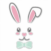 Kute hansome paashaas krijgt geluk bij pasta sticker (Voorkant)