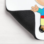 Kute happy baby elf in blauwe en gele kleren muismat (Hoek)