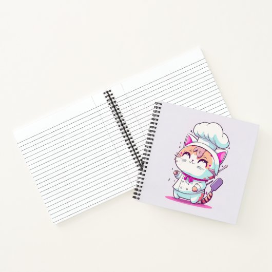 Kute Happy Baker Pastry Chef Cat Kitten | Notitieboek (Binnen)