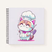 Kute Happy Baker Pastry Chef Cat Kitten | Notitieboek (Voorkant)