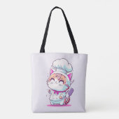 Kute Happy Baker Pastry Chef Cat Kitten | Tote Bag (Achterkant)