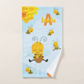 Kute Happy Bumble Bee met Flowers Little Kind Bad Handdoek (Handdoek)