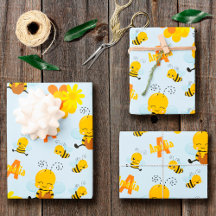 Kute Happy Bumble Bee met Flowers Little Kind