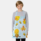 Kute Happy Bumble Bee met Flowers Little Kind Schort (Gedragen)