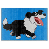 Kute Happy Cartoon Border Collie Cutting Board Snijplank (Voorkant)